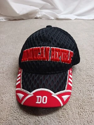 Joycap Black Hawk Dominican Republic Mens Hat Black Red Embroidered - Image 1 of 4