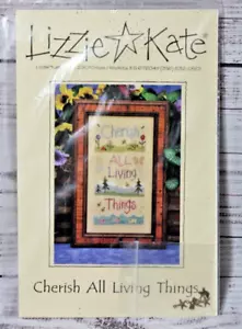 CHERISH ALL LIVING THINGS cross stitch chart WITH CHARMS Lizzie Kate - Picture 1 of 2
