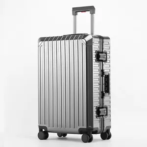 100% Aluminum-magnesium Travel Suitcase Luggage 20/24/28 inch Trolley Carry-On - Picture 1 of 18
