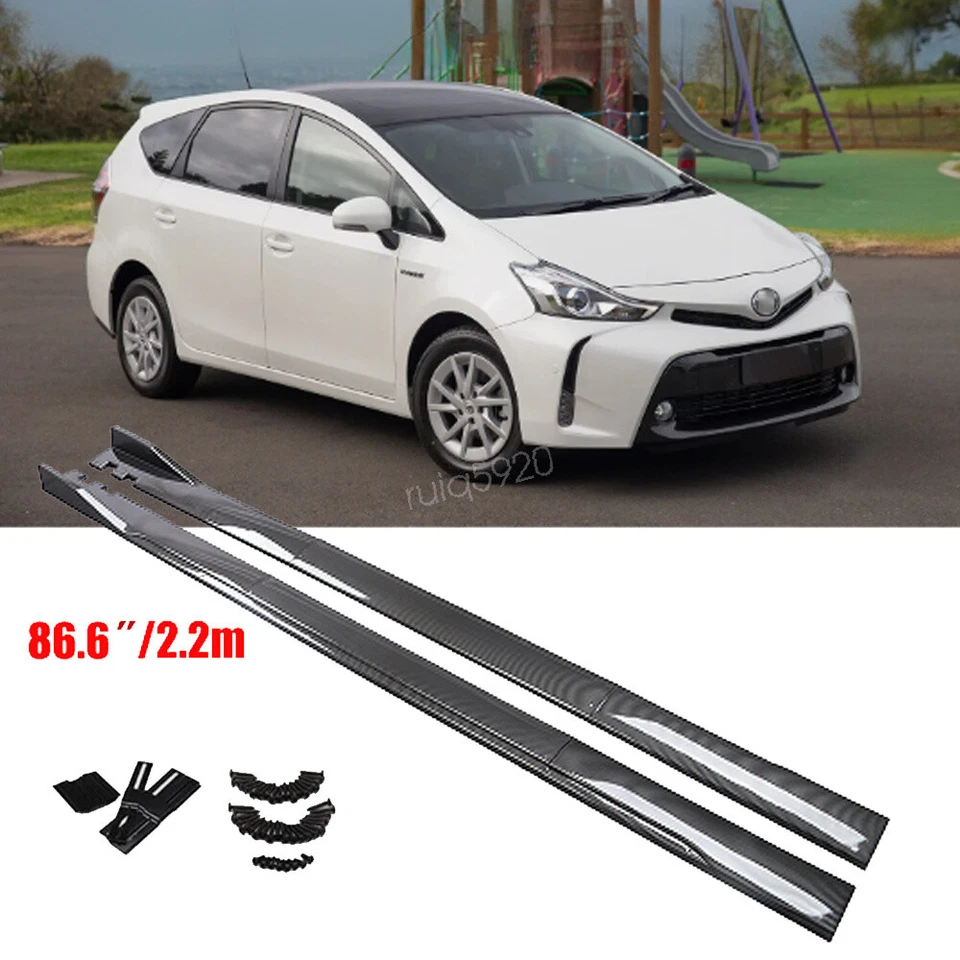 For Toyota Prius 2001-2022 86.6"Carbon Style Side Skirts Splitter Extension Lip - Изображение 1 из 4