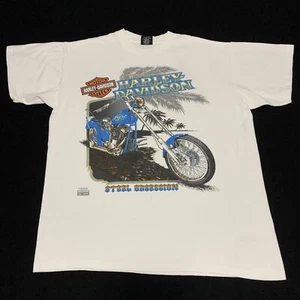 Vintage 90’s Harley Davidson Steel Obsession Sz L Shirt USA Fun Wear HD Rare USA - Picture 1 of 9