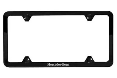 Genuine Mercedes Benz Black Powder Coat w/ Mercedes-Benz Etching Slimline Frame - Image 1 of 4