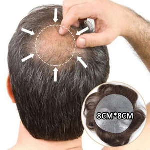 Bald Spot Hair Patch Toupee for Men Full PU Skin Base Cover-up Hair Patche Piece - Picture 1 of 23