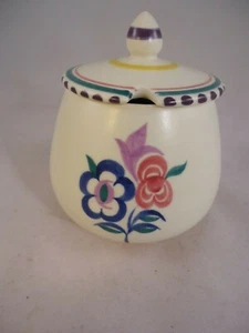 Poole Pottery Floral Lidded Marmelade Pot Preserve Pot Vintage British - Bild 1 von 7