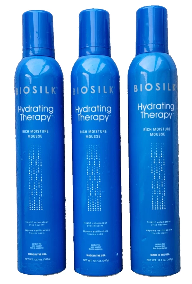 Mousse de hidratación rica en terapia hidratante Biosilk 12,7 oz - Paquete de 3 Foto 1 de 4