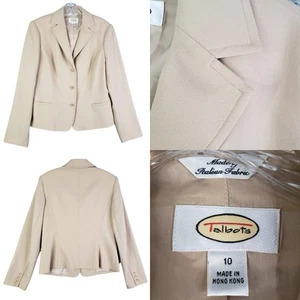 Blazer Talbots Mujer Talla 10 Tostado Caqui Lana Vintage Chaqueta Forrada Bolsillos - Imagen 1 de 11