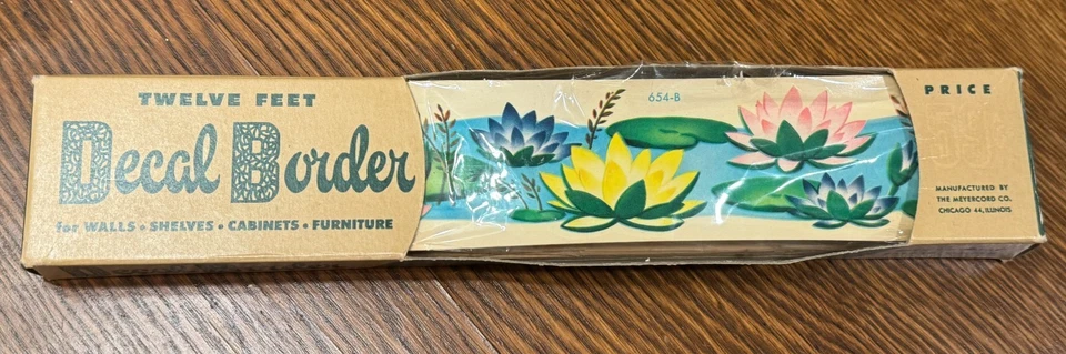 Calcomanía retro vintage borde flores lirio almohadillas álbum de recortes 12 pies hecho en EE. UU. Foto 1 de 4