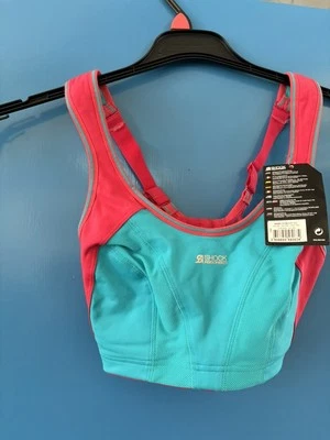 Womens Shock Absorber Sports Bra - Blue And Pink Size UK 28F - Image 1 of 3