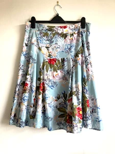 Phase Eight Skirt UK 14 Floral 100% Cotton Duck egg blue multi - Picture 1 of 6
