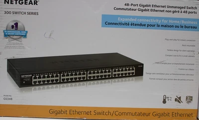 NETGEAR GS348-100NAS 48 Port Gigabit Ethernet Rackmount Unmanaged Switch - Image 1 of 4
