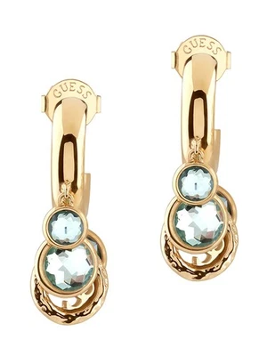 GUESS Schmuck Damen-Ohrringe Creolen Crystal Charms 4G Blau/Gold JUBE05095JWYGAQ - Bild 1 von 4