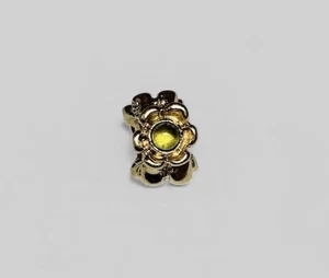 Pandora 14k Yellow Gold Green Ribbon Peridot Bead Charm 750343PE - Picture 1 of 7