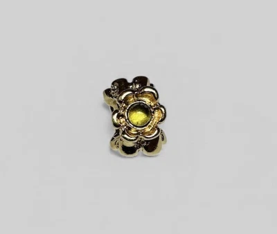 Pandora 14k Yellow Gold Green Ribbon Peridot Bead Charm 750343PE - Image 1 of 4