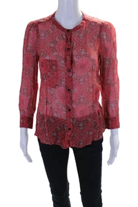 Etoile Isabel Marant Womens Button Down Long Sleeves Shirt Red Black Cotton Size - Picture 1 of 6