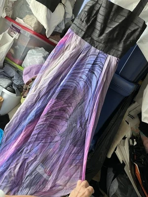 VESTIDO ELIZABETH JAMES SEXY NEGRO VENDAJE BUSTO ÚNICO OMBRÉ SEDA GASA CLUB-MAXI Foto 1 de 4