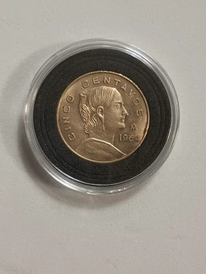MONEDA MEXICANA DE 5 CENTAVOS 1964 de colección en estado de prueba moneda muy prístina  Foto 1 de 4