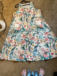New PLUS SIZE Womens MULTI COLOR TIE DYE SLEEVELESS SILKY MAXI DRESS POCKETS 3X - Picture 1 of 2