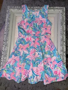 LILLY PULITZER Girls 12 Dress Gimme The Juice Carise Fit N Flare Strappy Back - Picture 1 of 11