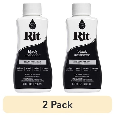 (2 pack) Rit, All Purpose Liquid Dye, Black, 8 fl oz Free Expedited Shipping - Image 1 of 4