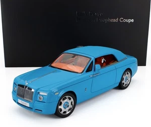 Kyosho 1/18 Rolls Royce Phantom Drophead Cabriolet 2 porte blu chiaro 08871BL - Foto 1 di 15