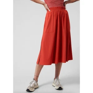 Athleta Savannah Rock rot orange Gummibund Athleisure Midirock Gr. XL - Bild 1 von 11
