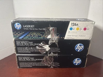 HP 126A CE311A CE312A CE313A LaserJet Tri-Pack Toner Cyan Yellow Magenta OEM - Image 1 of 4