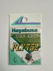 Ganchos de pesca Hayabusa Fly752 36573E forjados de acero al carbono tamaño 16 cantidad 20 de colección - Imagen 1 de 5