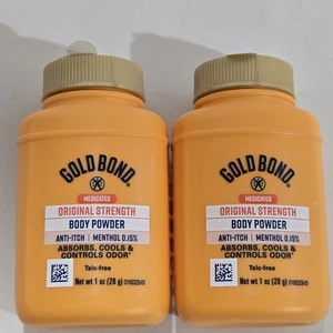 2 Flaschen Gold Bond medizinisches Pulver Originalstärke Talkumfrei 1oz Reisegröße - Bild 1 von 5
