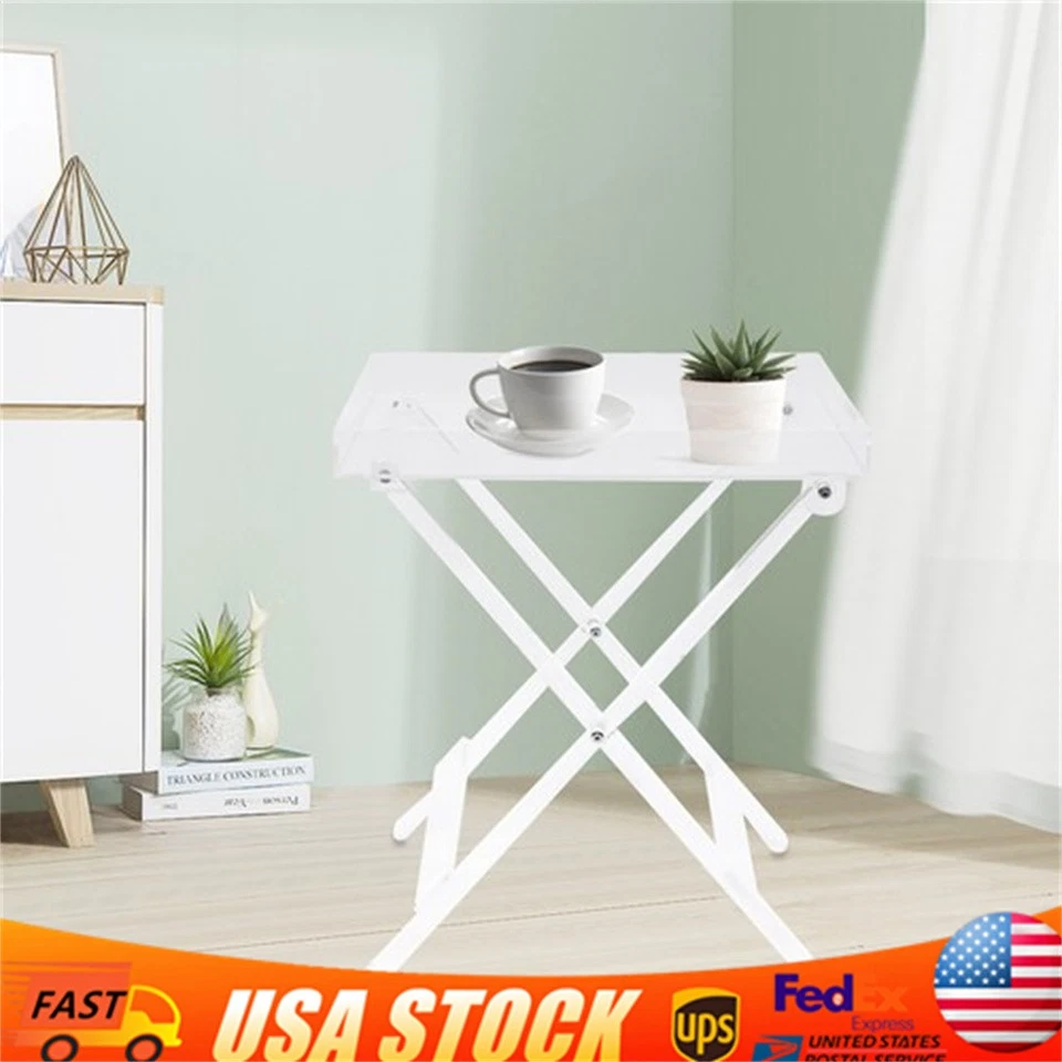 Clear Plastic Acrylic Folding Table TV Snack Tray Living room Coffee Tea Table - Изображение 1 из 1