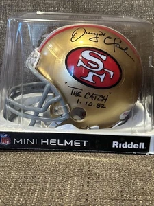 Dwight Clark signierter San Francisco 49ers Mini Helm Throwback "The Catch" PSA - Bild 1 von 13