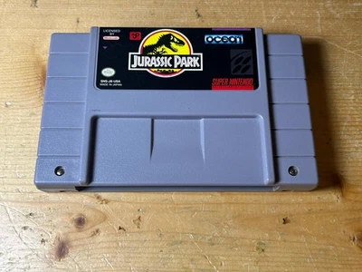 Jurassic Park (Super Nintendo SNES, 1993) Authentic Tested Cartridge Only - Image 1 of 4