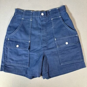 Vintage Woolrich Shorts Womens 8 Blue Outdoor Safari Cargo Pockets 22" Utility - Picture 1 of 9