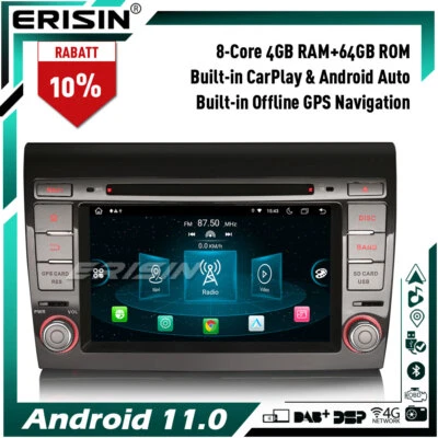 8-Kern Android 13 Autoradio GPS CarPlay Navi für FIAT BRAVO DSP DAB+ DVD WiFi 4G - Bild 1 von 4