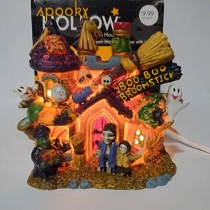 Spooky Hollow Broomstick Shop Porzellan Haus Vintage Halloween - Bild 1 von 12