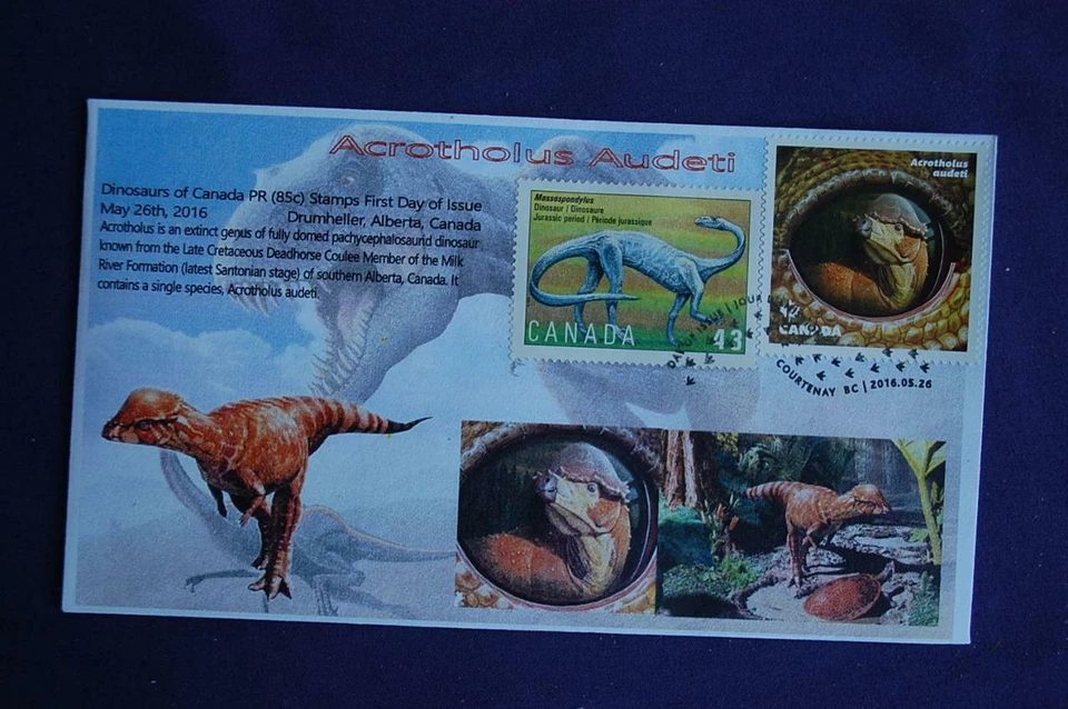 Canada Dinosaurs Acrotholus Audeti SA Stamp Combo FDC Bullfrog 09586 Sc#  W/1495 - Image 1 of 1