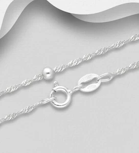 925 Sterling Silver 1.3 mm Rope Chain, 5 mm Ball, Made in Italy 18 inch - Picture 1 of 12
