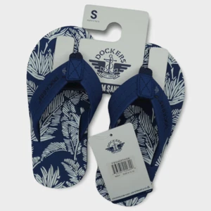 Docker's Premium Kids Palm Print Navy Sandals S 11/12 - Picture 1 of 9