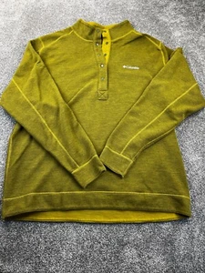 Columbia Sweater Mens XL High Neck Long Sleeve 1/4 Snap Closure Pullover Green - Picture 1 of 10