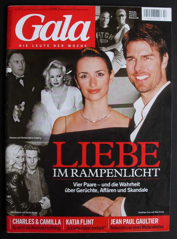 TOM CRUISE & PENELOPE CRUZ April 2002 GALA Magazine (GERMAN) JEAN PAUL GAULTIER - Image 1 of 1