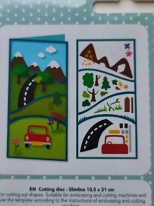 Cutting Dies Slimline Stanze Landschaft Auto Big Shot Berge Führerschein - Bild 1 von 3