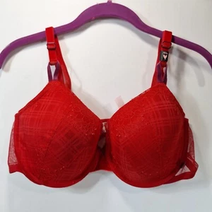 Victoria's Secret 40D Bra lined Demi  Red Lace Sexy Lingerie  - Picture 1 of 4