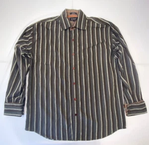 Koman Sport Herren Langarm Button Down Hemd Large braun gestreift  - Bild 1 von 10