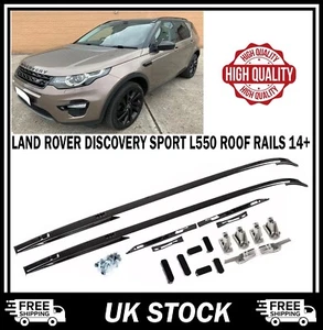 BLACK ROOF RAIL BARS ALUMINIUM RAILS FOR LAND ROVER DISCOVERY SPORT L550 2014+ - Picture 1 of 13