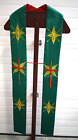 Used Red + Green Reversible Stole w/ Embroidery (CU1597) Vestment Co.