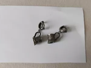 Pendientes de piedra de cerveza de colección tazas de metal antiguo - Imagen 1 de 12