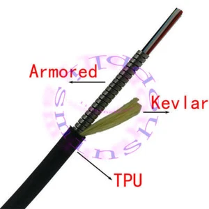 200M LC-LC UPC SM 8 Strand Armored Field TPU Optical Patch Cord Waterproof Head - Afbeelding 1 van 1