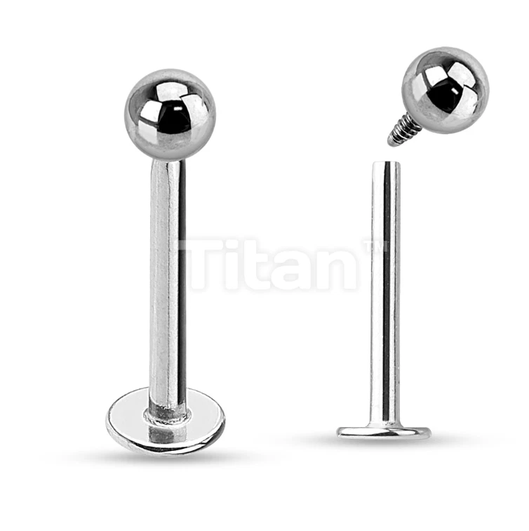 Poste Labret de titanio con tapa de bola Foto 1 de 1