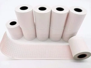 LongTeco 10 Rolls ECG Paper EKG Paper for ECG Machine 50mm x 20 Meters Fit fo... - Foto 1 di 3