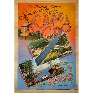 Cape Cod MA Pictorial Scenes Souvenir Book 79 Historical Photos Vintage 1940s - Bild 1 von 7