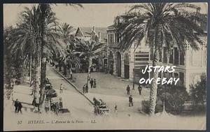 1900s 1910s HYERES, FRANCE, AVENUE DE LA POSTE STREET SCENE POSTCARD - Picture 1 of 3